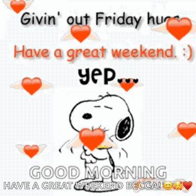 Snoopy Holding Woodstock With Hearts Good Morning GIF