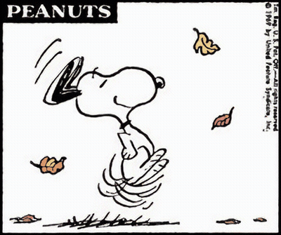 Snoopy Hooked On Autumn Leaves GIF