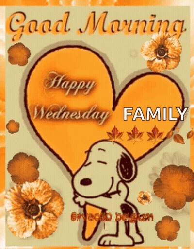 Snoopy Hugging Heart Good Morning Happy Wednesday Family GIF