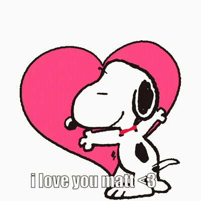 Snoopy Hugging Heart Saying I Love You Matt GIF
