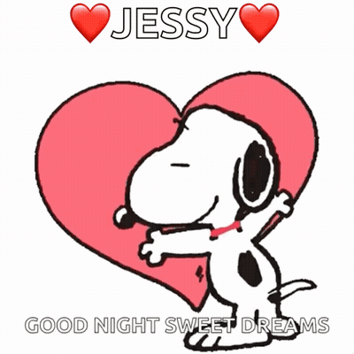 Snoopy Hugging Heart Saying Jessy GIF