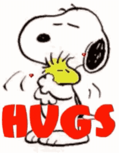 Snoopy Hugging Woodstock GIF