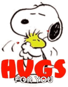 Snoopy Hugging Woodstock Hugs For You GIF