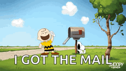 Snoopy I Got The Mail GIF