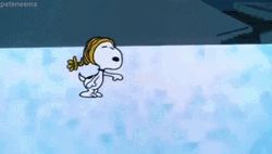 Snoopy Ice Skating  GIF