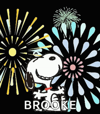 Snoopy In Front Of Fireworks Brooke GIF