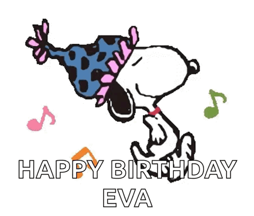 Snoopy In Party Hat Saying Happy Birthday Eva GIF