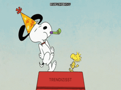 Snoopy In Party Hat Saying Happy Birthday GIF