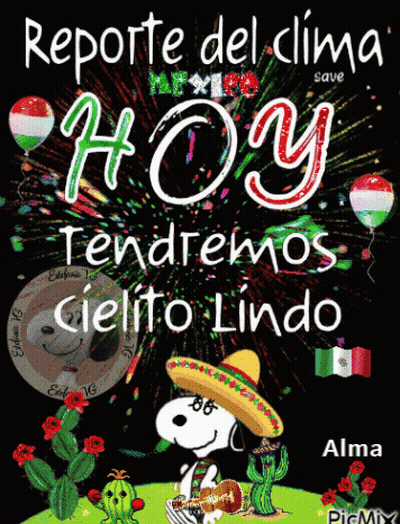 Snoopy In Sombrero With Cielito Lindo GIF