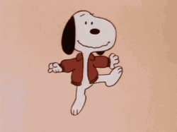 Snoopy In Sweater Jumping For Joy GIF