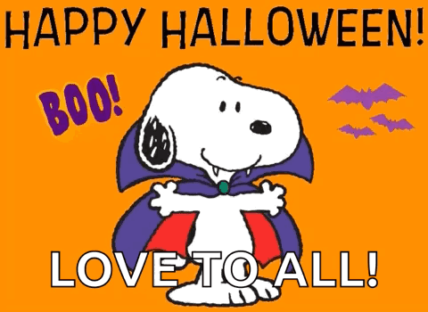 Snoopy In Vampire Cape Happy Halloween Love To All GIF