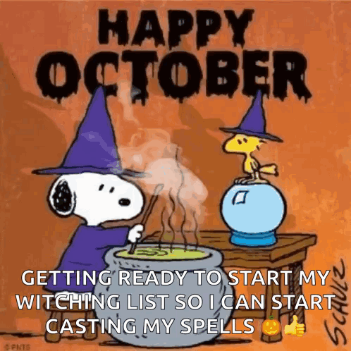 Snoopy Is A Witch Making A Potion In A Cauldron . GIF