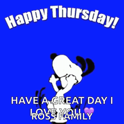 Snoopy Jumping Happy Thursday Have A Great Day I Love You Ross Family GIF