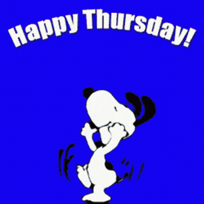Snoopy Jumping Happy Thursday GIF