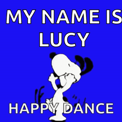 Snoopy Jumping In Air Saying My Name Is Lucy GIF