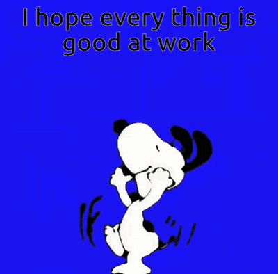 Snoopy Jumping With Hope At Work GIF