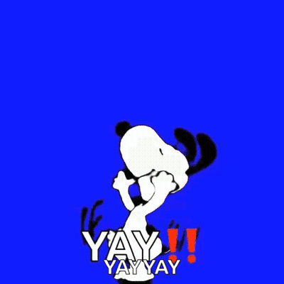 Snoopy Jumping With Yay Yay Yay GIF