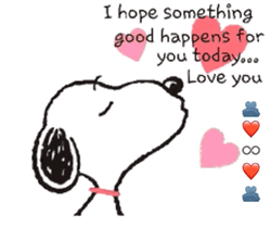 Snoopy Kiss Hope Something Good Happen Today GIF