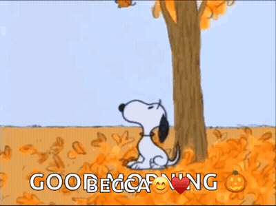Snoopy Looking Up At Leaf With Goober Carving GIF