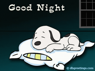 Snoopy Lying On Pillow Good Night GIF