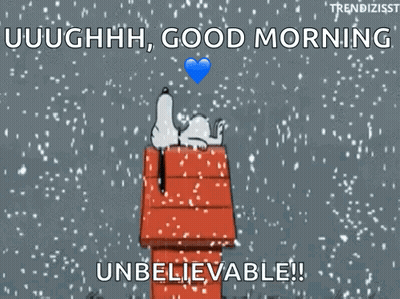 Snoopy Lying On Roof Saying Good Morning GIF