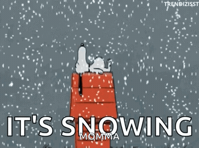 Snoopy Lying On Sleigh In Snow GIF