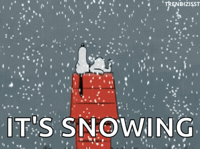 Snoopy Lying On Sleigh In Snow GIF