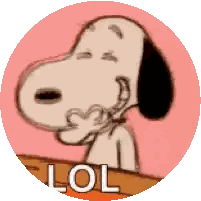 Snoopy Making Heart Shape Saying Lol Sticker