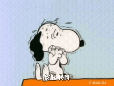 Snoopy On Ledge Saying Me RN GIF