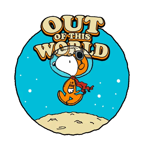Snoopy On Moon Out Of This World Sticker