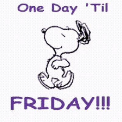 Snoopy One Day 'Til Friday GIF