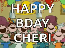 Snoopy Peanuts Happy Birthday Falling Balloons GIF