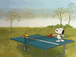Snoopy Ping Pong One On One GIF