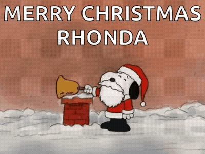 Snoopy Playing Bell Merry Christmas Rhonda GIF