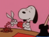 Snoopy Proudly Show Valentines Gift To Sally Brown  GIF