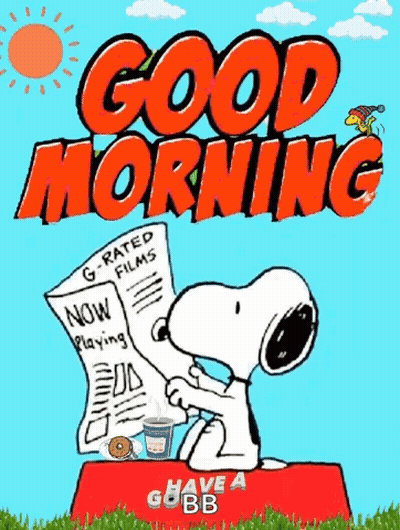 Snoopy Reading Newspaper Good Morning GIF