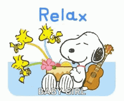 Snoopy Relax Baby Girl GIF