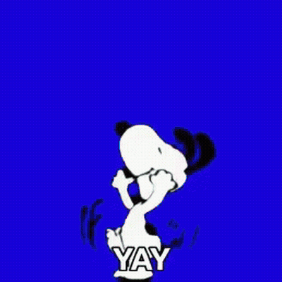 Snoopy Running With Yay GIF