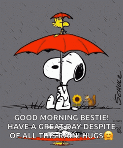 Snoopy Saturday Holding Umbrella GIF