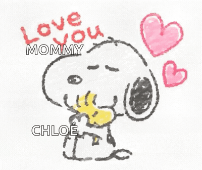 Snoopy Saying Love You Mommy Chloe GIF