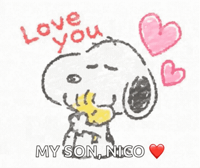Snoopy Saying Love You My Son Nico GIF