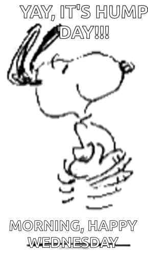 Snoopy Saying Yay Its Hump Day GIF