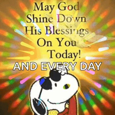 Snoopy Says May God Shine Down His Blessings GIF