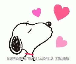 Snoopy Sending Kisses GIF