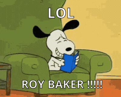 Snoopy Sitting In Chair Reading Book Says LOL Roy Baker GIF