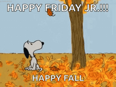 Snoopy Sitting Under Tree Says Happy Friday Jr Happy Fall