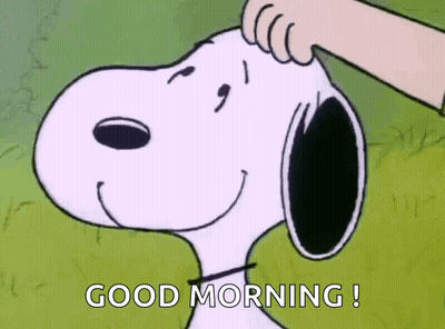 Snoopy Smiling Being Patted On Head GIF