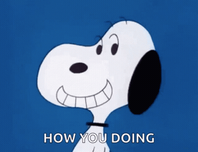 Snoopy Smiling Saying How You Doing GIF