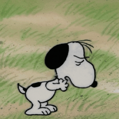 Snoopy Standing In Grass Field GIF