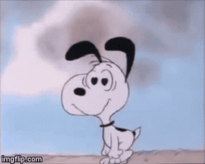Snoopy Standing On Hill Looking Up GIF